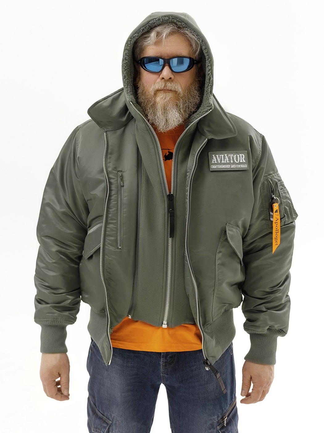 Куртка "Aviator HD | |" Olive/Orange