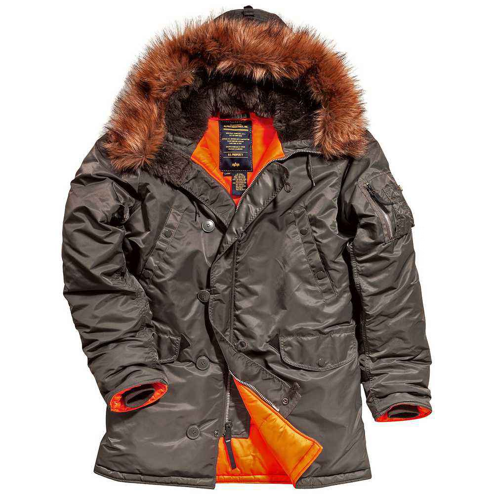 Slim Fit N-3B Parka Replica Grey
