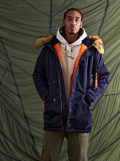 Slim Fit N-3B Parka Replica Blue